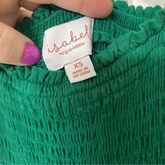 Isabel Maternity by Ingrid & Isabel Dark Green Smocked Jumpsuit - Picture 5 of 7